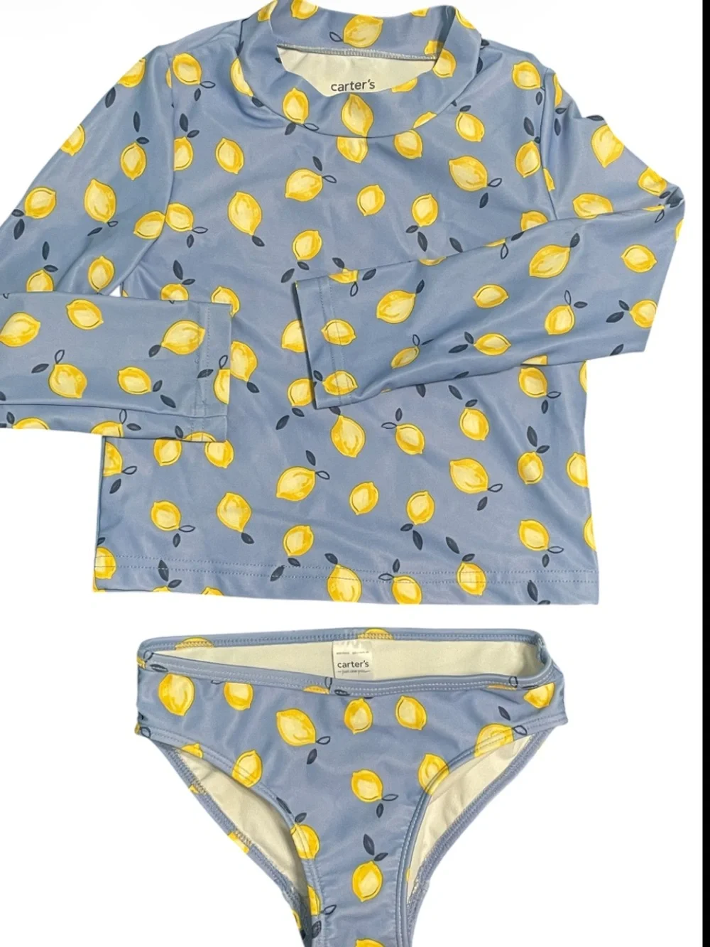 Carter's Blue Lemon Print Rashguard Two-Piece Swim Set